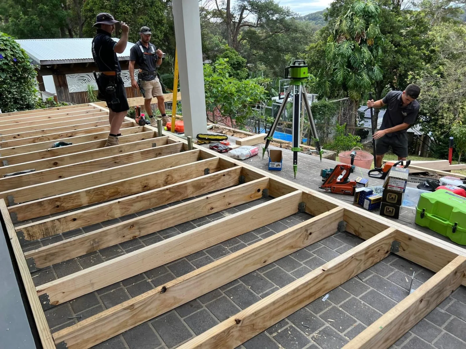 Our team on a Northern Beaches deck build